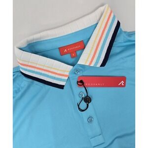 Redvanly Shirt Mens L Mael Polo Teal Golf PUREpoly 4 Way Stretch Casual R2505B
